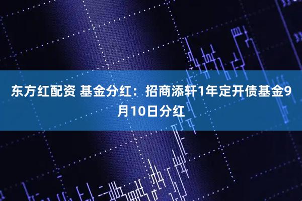 东方红配资 基金分红：招商添轩1年定开债基金9月10日分红